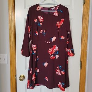 Old Navy Maroon Floral Dress